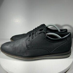 TL By Novus Ronald Mens Dress Shoes Size 11 Suede Faux Leather Black Oxfords